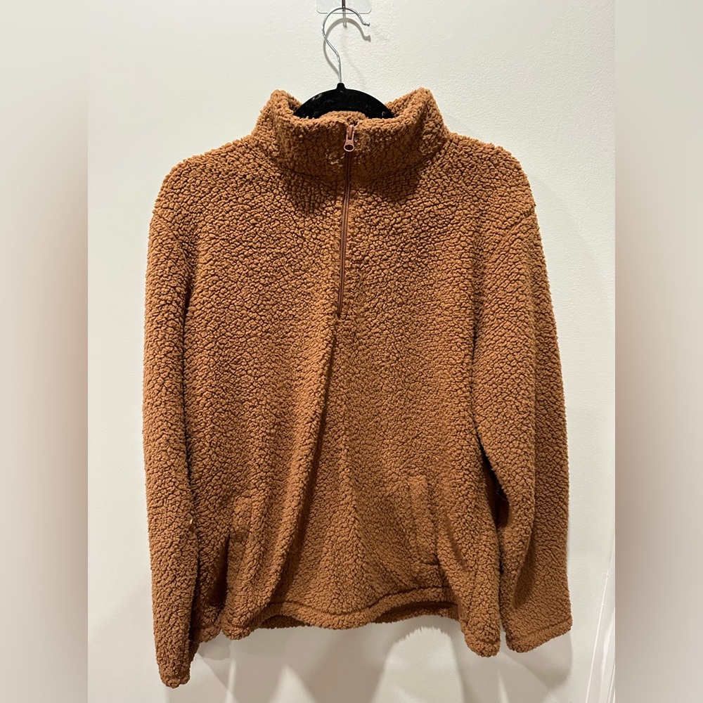 Super soft and cozy brown Sweater with zipper